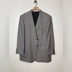 John W Nordstrom 100% Cashmere Loro Piana Blazer Black White 44 Regular